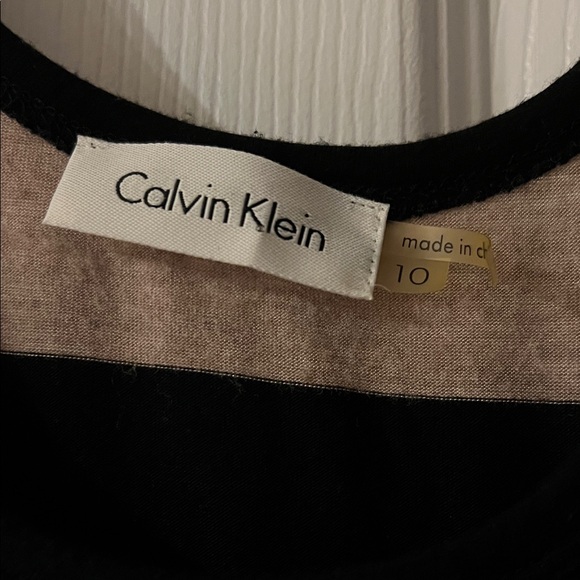 Calvin Klein Black and Tan Striped Maxi Dress - Picture 2 of 3